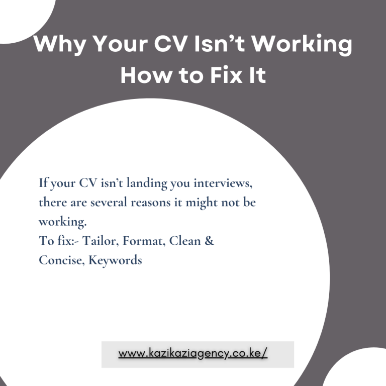 Why Your CV Isn’t Working How to Fix It