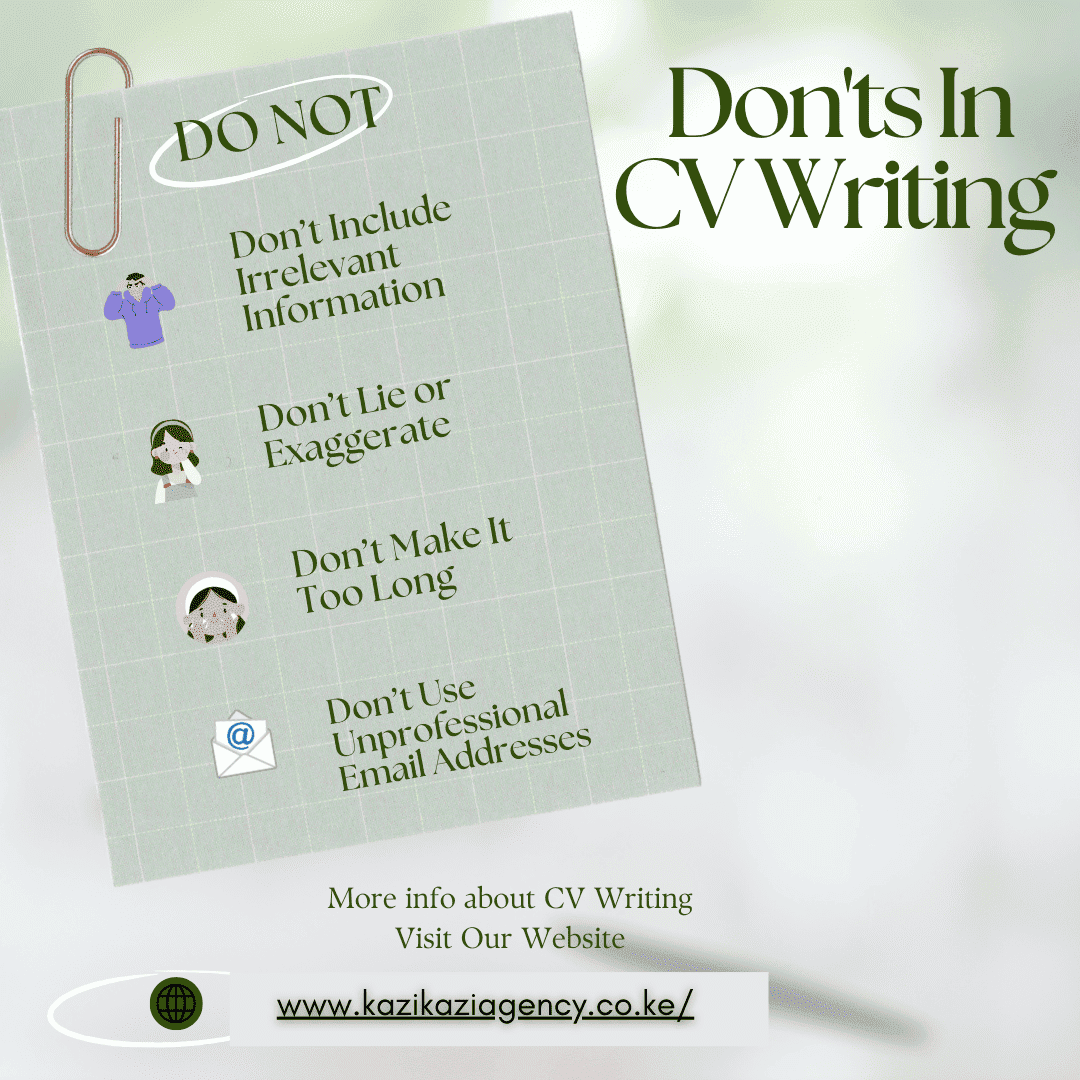 DON'Ts in CV Writing