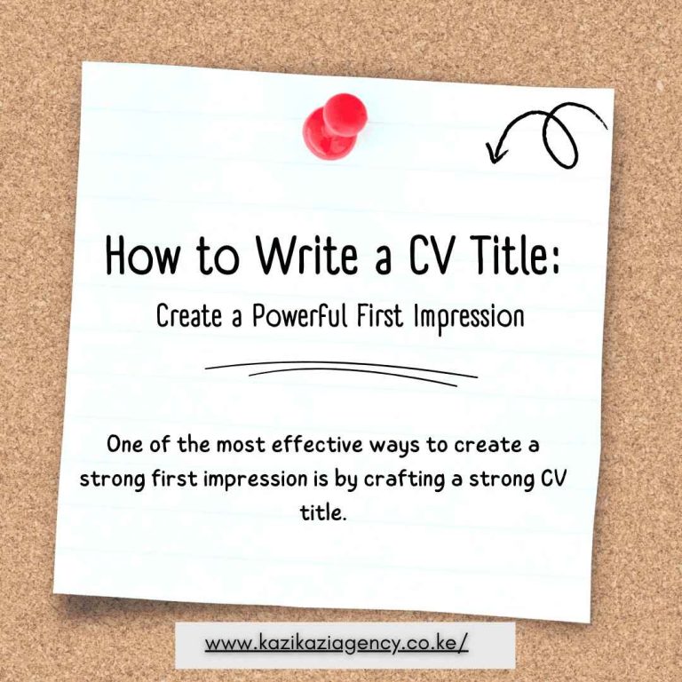 How to Write a CV Title