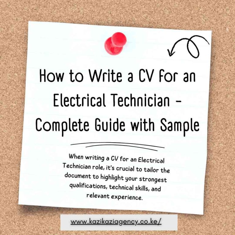 How to Write a CV for an Electrical Technician
