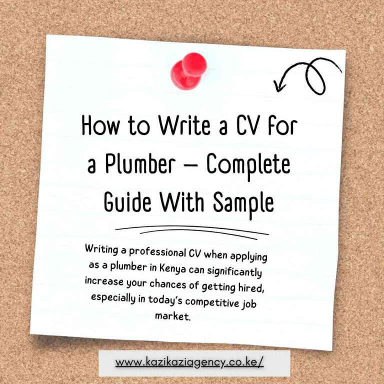 How to Write a CV for a Plumber