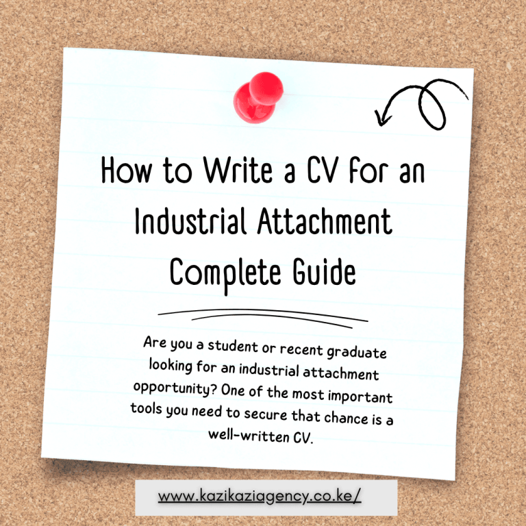 How to Write a CV for an Industrial Attachment – Complete Guide Plus Sample